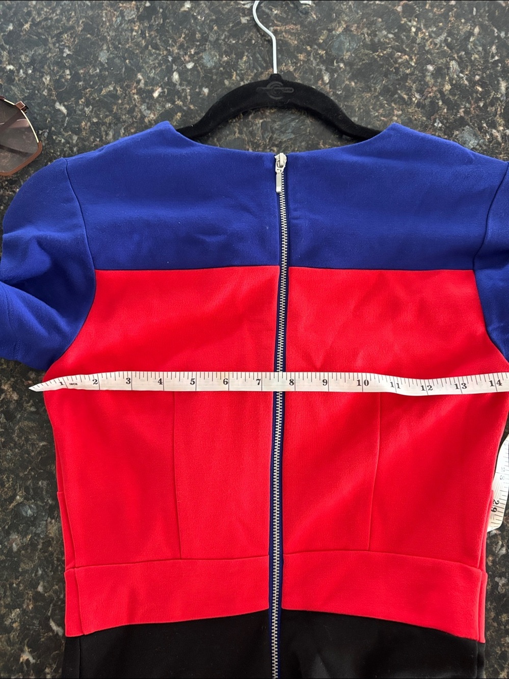 French Connection Blue, Red & Black Colorblock Midi Dress - Picture 6 of 7